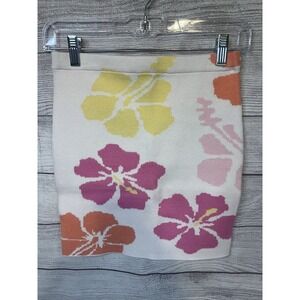 NWT Forever 21 Bodycon Knit Floral Skirt Size S